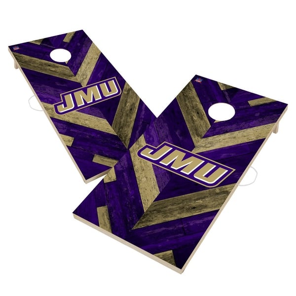 slide 2 of 6, James Madison University JMU Dukes Cornhole Board Set