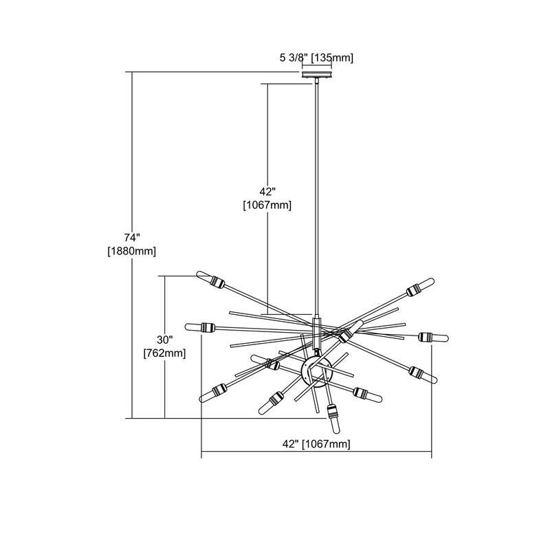 Elk Home Xenia Matte Gold Metal 12 Light Chandelier