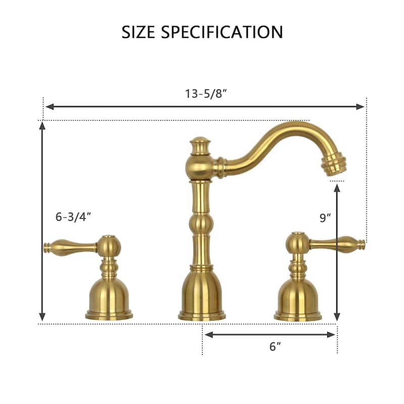 Widespread Two-handle Copper Bathroom Faucet