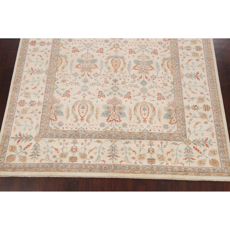 Vegetable Dye Sultanabad Ziegler Oriental Wool Area Rug Hand-knotted - 9'1" x 12'0"