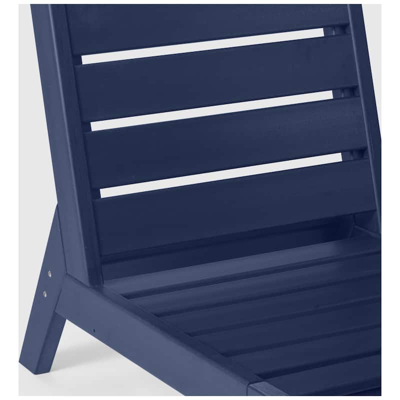 Birchwood All Weather HDPE Outdoor Patio Deep Seating Navy Blue Armless Chair With Cushions (1-Piece)