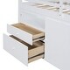 preview thumbnail 5 of 32, Twin Size Loft Bed with Underneath Cabinet and Shelves, Wood Storage Bed Frame with 4 Drawers, for Kids Teens