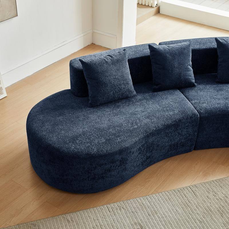 Modern Curved 5-Seater Sectional Sofa, Easy Assembly, Compact Living