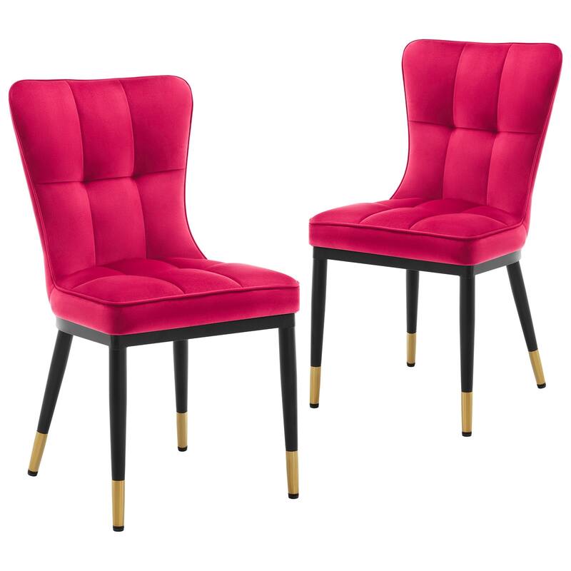 Modern Velvet Upholstered Dining Chairs, Set of 2/4 - 35.8"H x 18.9"W x 23.2"D
