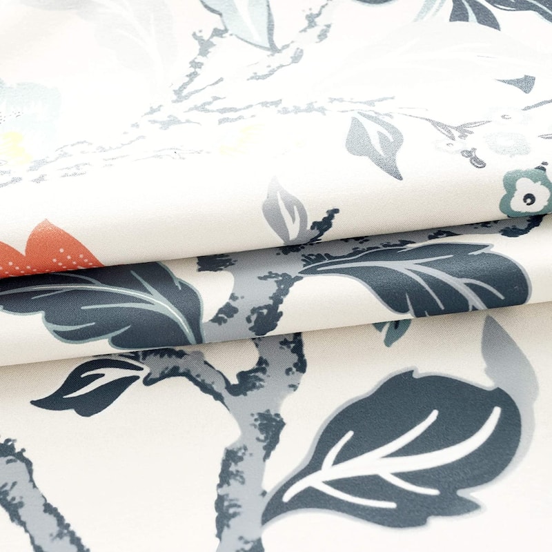 DriftAway Ada Floral Botanical Print Flower Leaf Lined Blackout Window Curtains