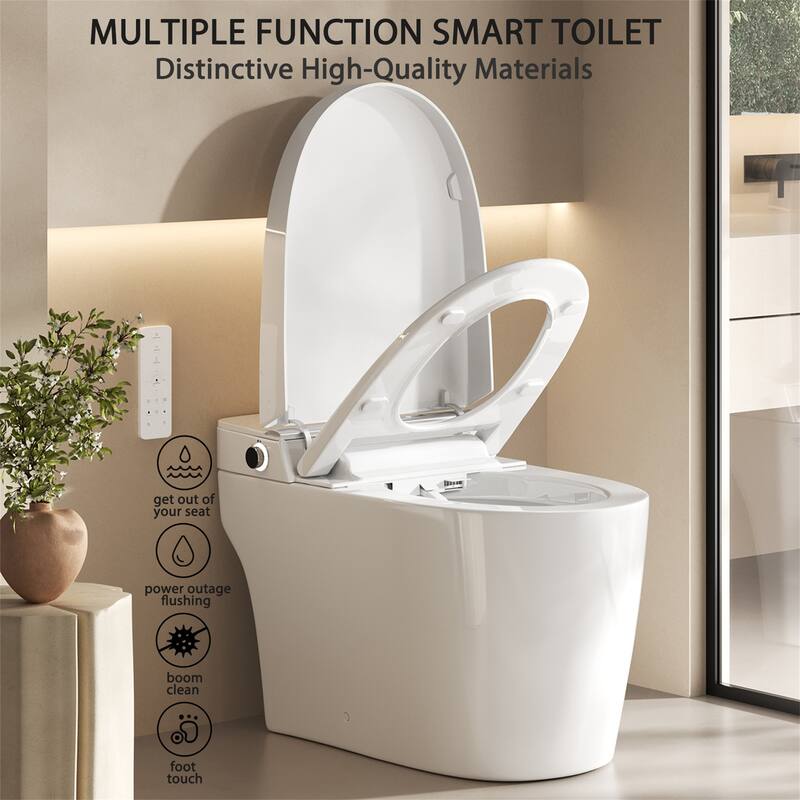 Smart Bidet Toilet with Remote,Auto Open/Close,Warm Water Heated Seat