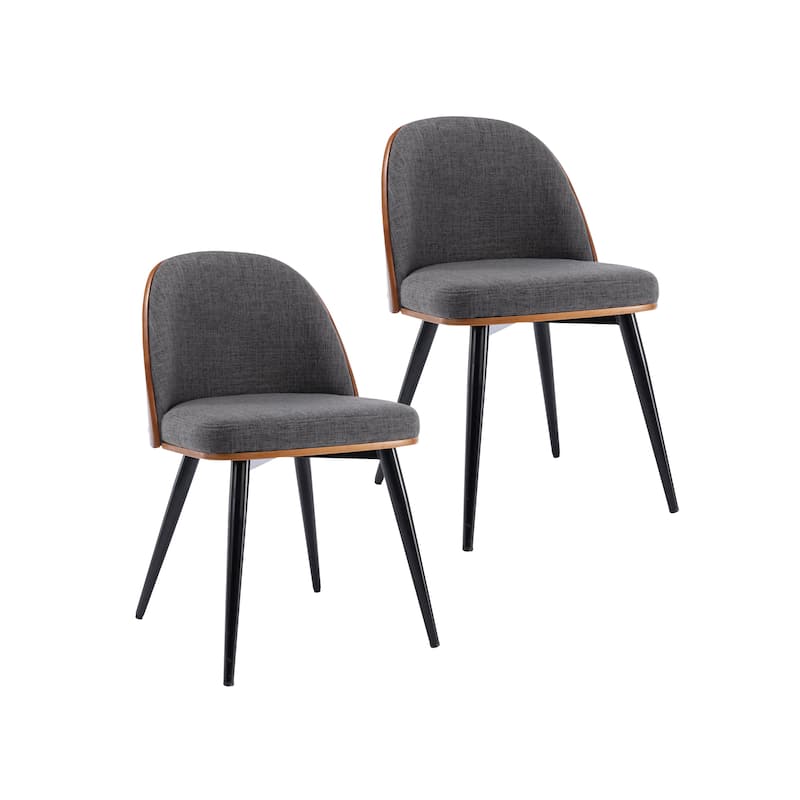 Porthos Home Azel Fabric Mid-Century Dining Chairs, Set of 2 - Grey