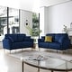 preview thumbnail 10 of 51, 2 Piece Living Room Sofa Set, Velvet Upholstered, Solid Manufactured Frame, Reversible Cushions, Metal Feet, Flared Armrests