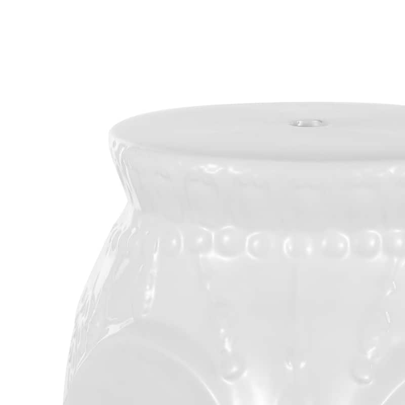 Lucky 18.5" Modern Bohemian Elephant Ceramic Garden Stool, by JONATHAN Y