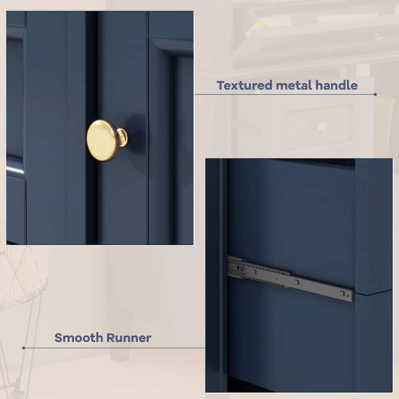 Modern Bathroom Vanity with Top Sink, 2 Drawers and a Tip-out Drawer