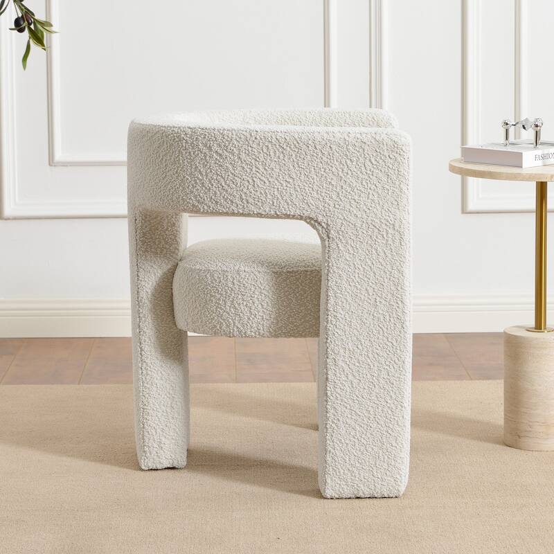 KINWELL 28" Wide Boucle Upholstered Square Armchair
