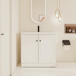 BNK 24/30/36 inch Freestanding Single Sink Bathroom Vanity with Soft Close Door and Adjustable Shelf