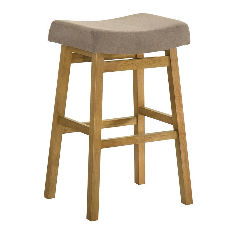 Lenon Modern Farmhouse Backless Bar Stool, Saddle Counter Stool with Upholstered Seat