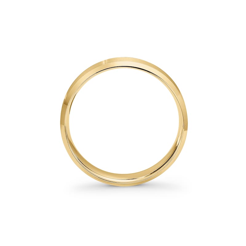 Clover Yellow Gold Beveled Edge Wedding Band