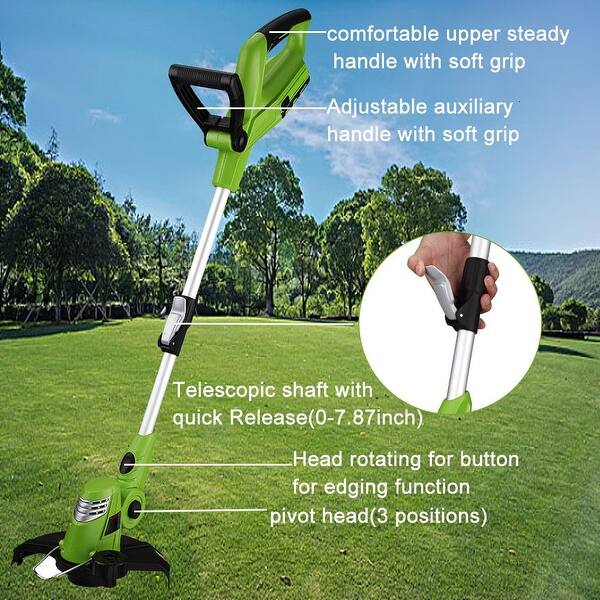 Shop Best Partner Light Weight Cordless String Trimmer Edger 18v Lithium Lon 10 Inch Auto Single Line Feed Overstock 30646565