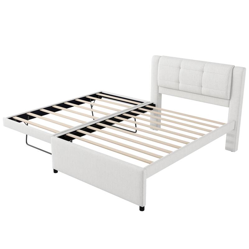 Full Size Upholstery platform bed with Trundle