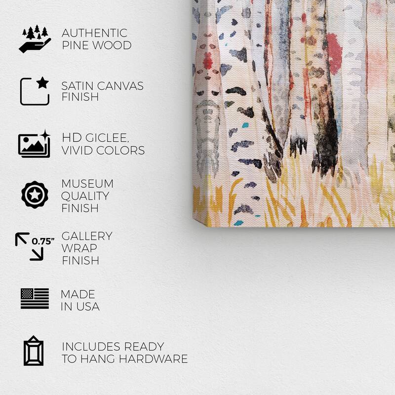 Wynwood Studio Canvas Floral and Botanical Birch Hike Summer White and Farmhouse Wall Art Canvas Print - White, Gray