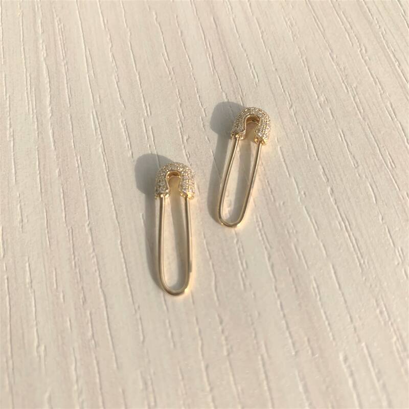 Joelle Collection Diamond Safety Pin Earrings 1/2 ct. 14K Gold