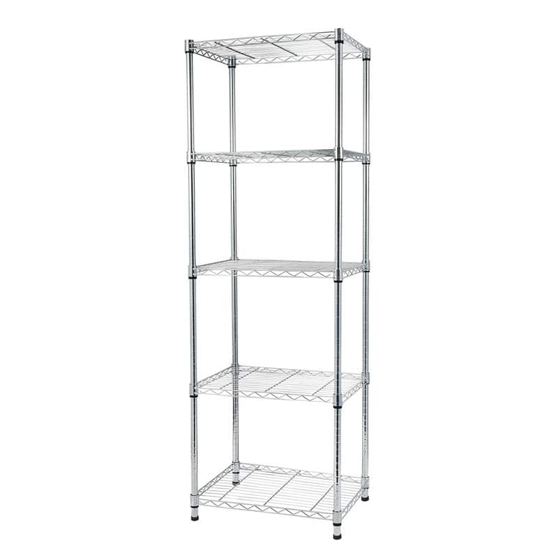 Chrome 5-Tier Shelving Unit for Garage,Kitchen,Office