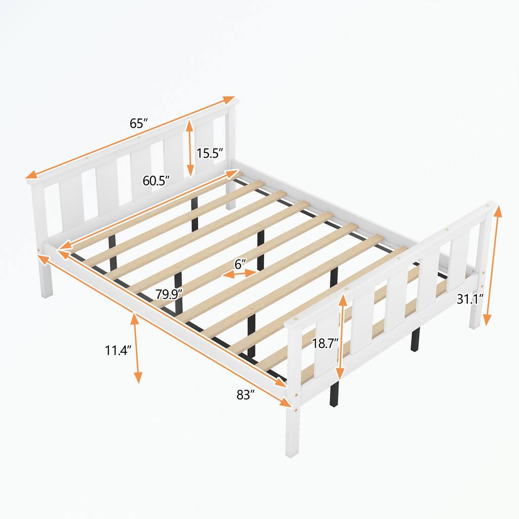 Queen Size Bed Frame with Headboard and Footboard