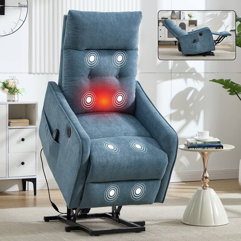 Single Motor Power Lift Recliner with USB Port and 155 Degree Recline