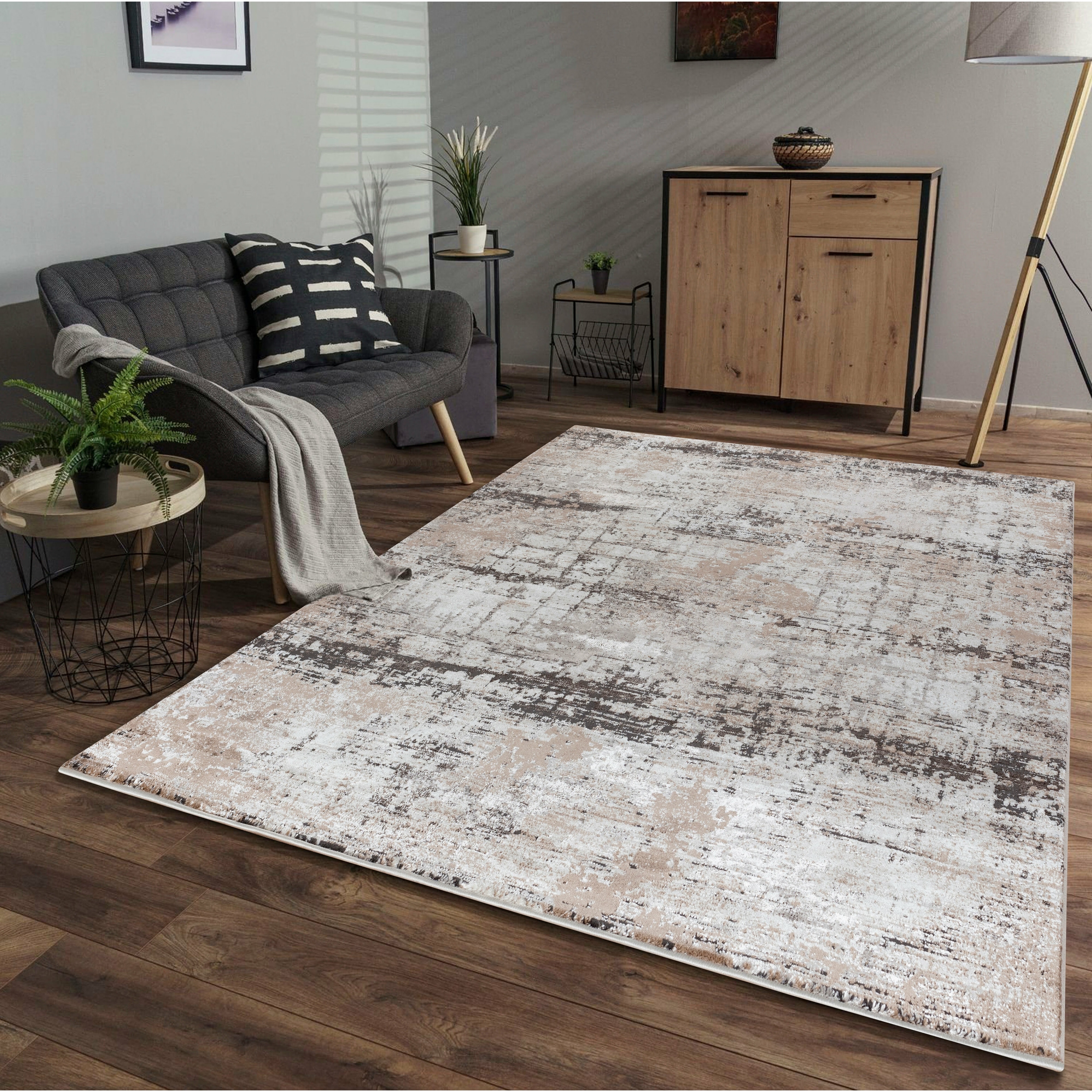 MDA Rugs Omari Collection Cream/Brown Abstract Traditional Area Rug