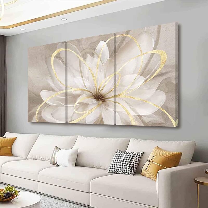 White Floral Wall Art Maximalist Decor