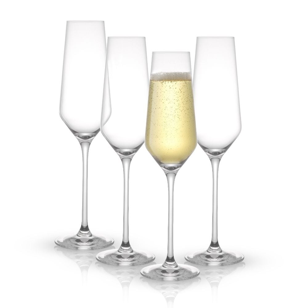 Zodax Centuri Golden Decal Champagne Glasses - Set of 6