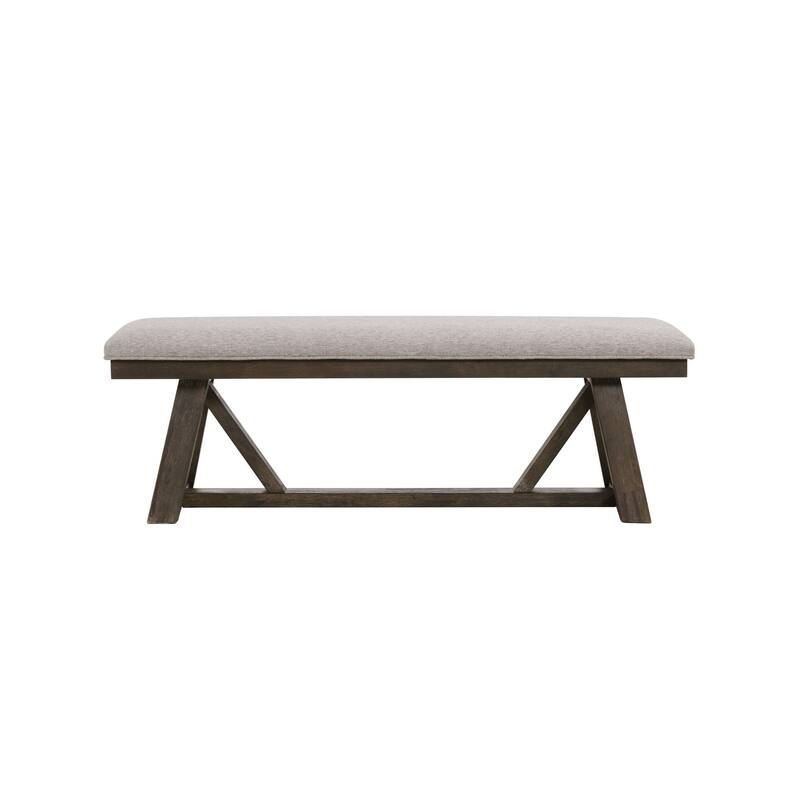 Hearst Backless Bench with Cushion Seat, Reclaimed Chevron