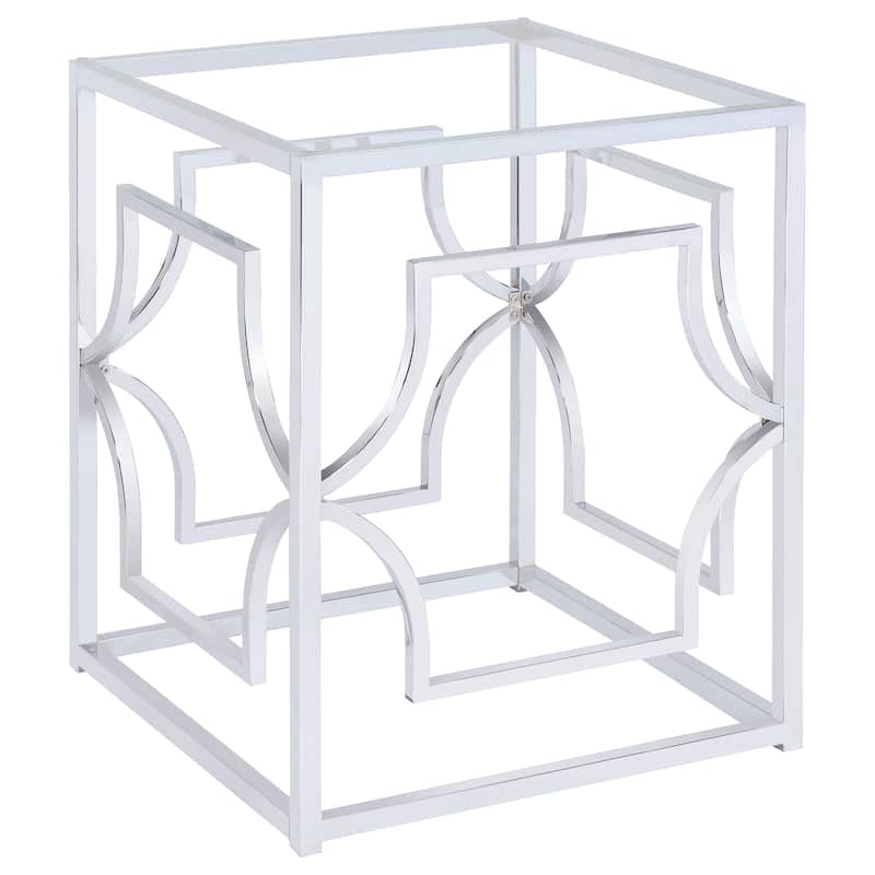 Starlight Square Metal Dining Table Base - Chrome