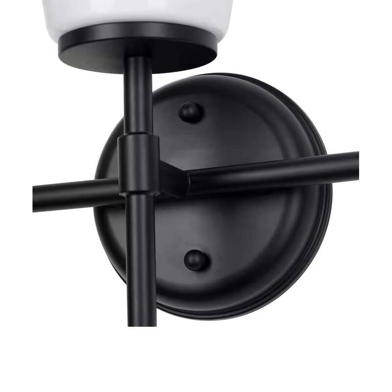 Catalina Pippa 24"W 3-Light Black Finish Vanity Light Fixture with Opal Glass Shades - N/A