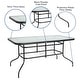 preview thumbnail 5 of 30, Rectangular Glass Metal Patio Table with Umbrella Hole