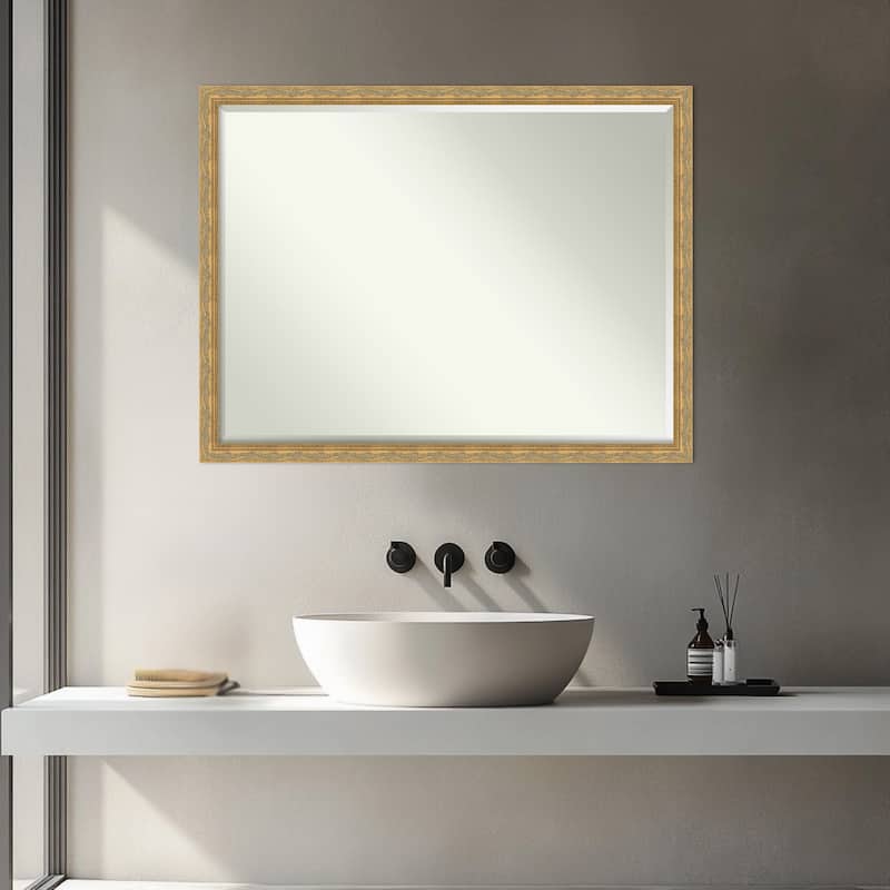 Mila Half-Inch-Bevel Wood Framed Bathroom Vanity Wall Mirror