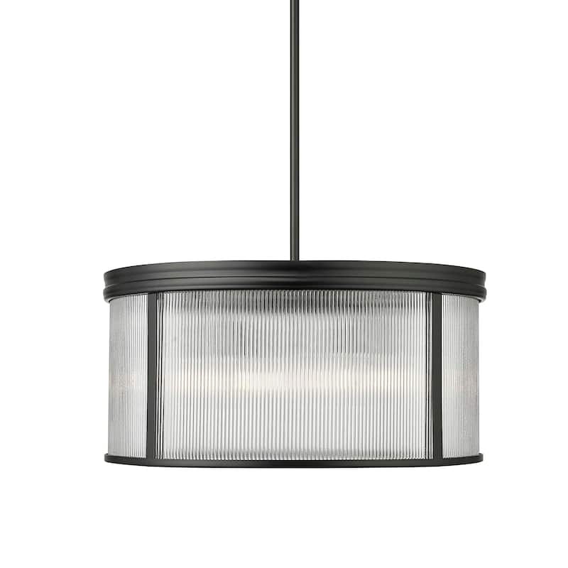 Z-Lite 7504P24 Carnaby 6 Light 25" Wide Drum Chandelier - Matte Black