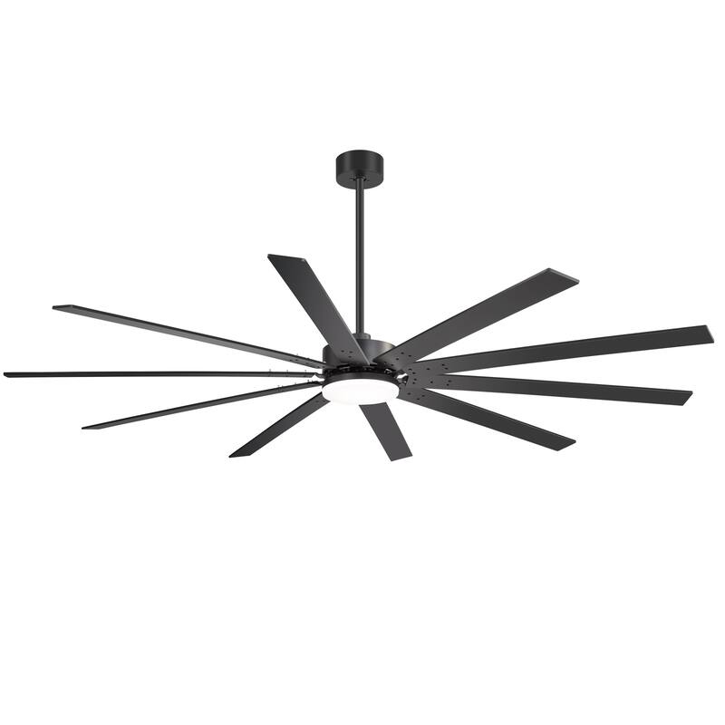 Large 84"/72" Reversible 10-Blade Integrated Ceiling Fan with LED Light Kit and Remote