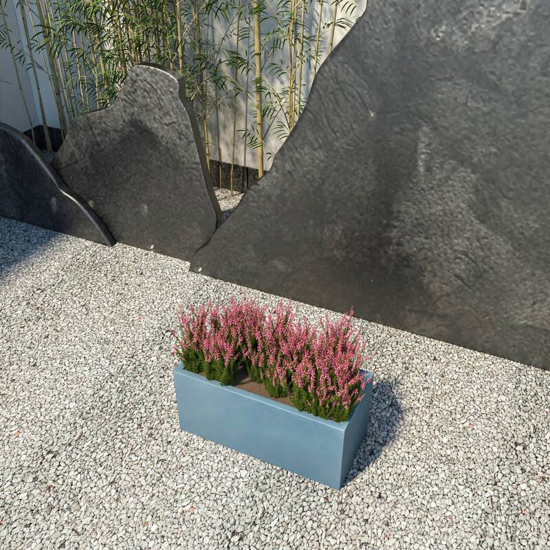 Bloom Rectangular Planter in Fiberstone and MgO Clay for Indoor Outdoor