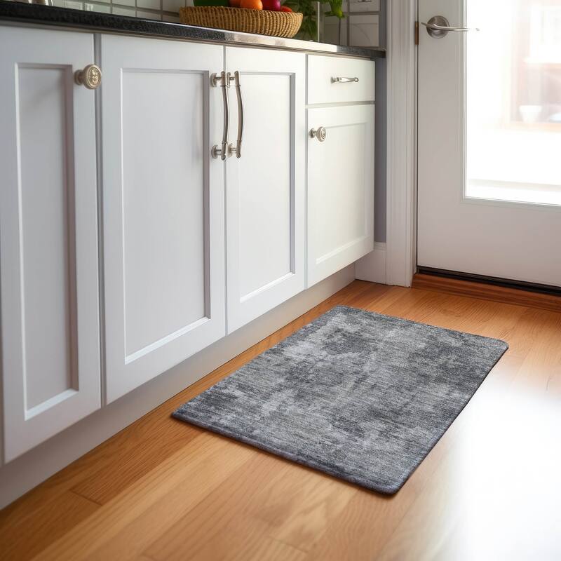Premium Washable Super Soft Abstract Contemporary Mayfield Rug - Gray - 1' 8" x 2' 6"