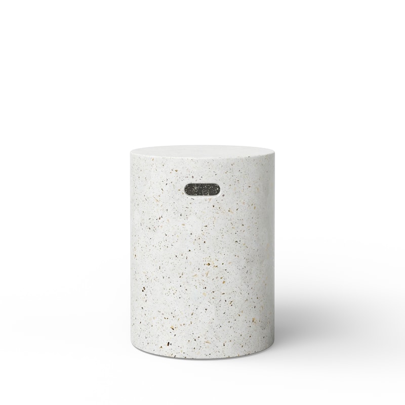 Urbia Cylinder Concrete Stool - Ivory Terrazzo
