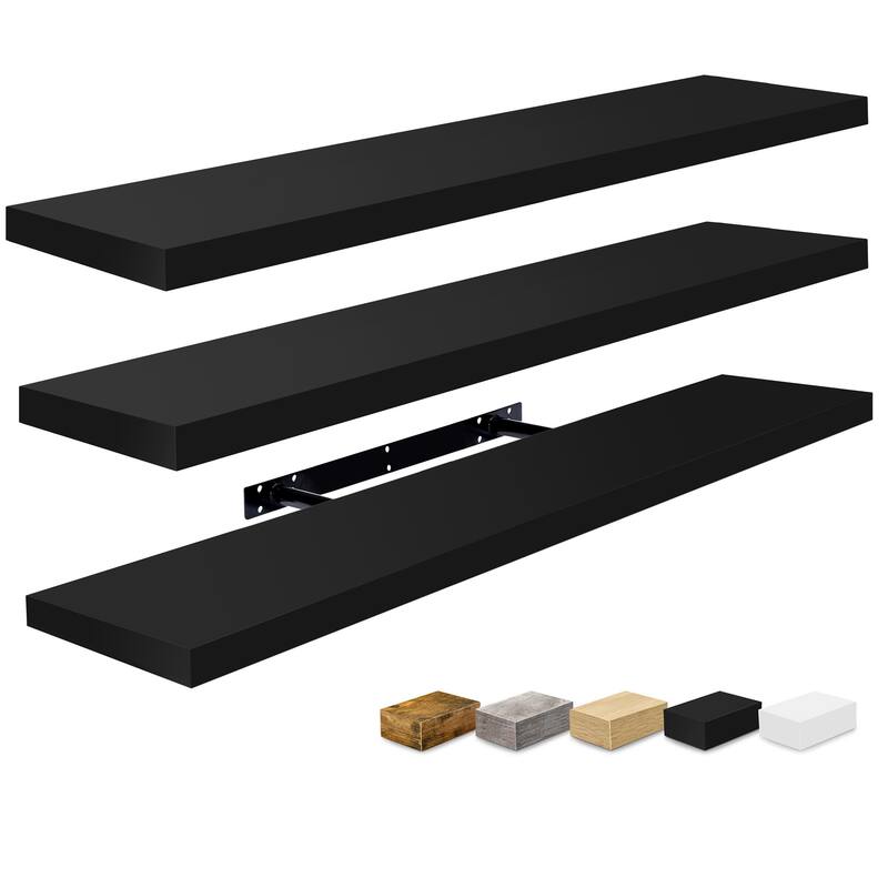 Sorbus Long Floating Shelves Set of 3, Large Faux Wood Wall Mounted Floating Shelves - 35” L x 9” W x 1.5” H
