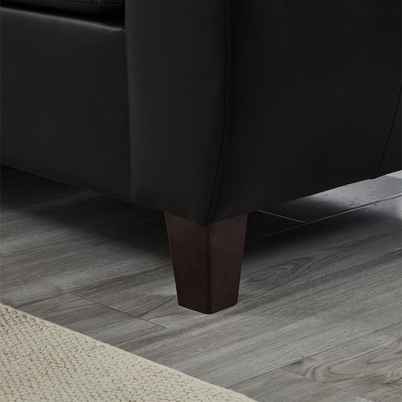 79" Modern PU Leather 3-Seater Sofa with Storage