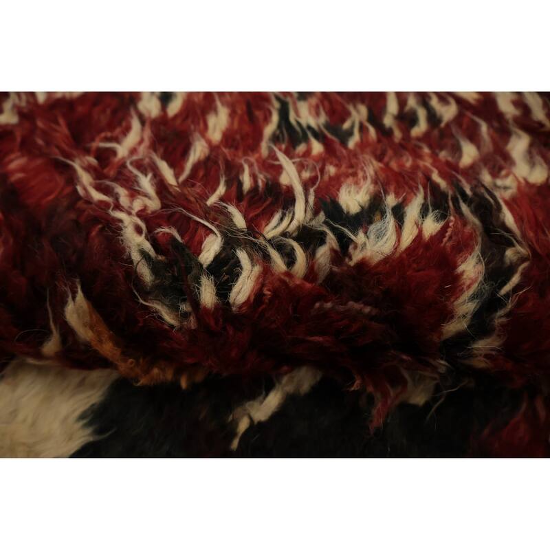 Hand Knotted Oriental 100% Wool Carpet Modern Tribal Red Moroccan Area Rug - 10' 2'' X 8' 2''