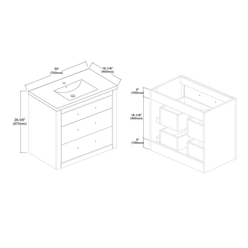 LaLa 30" Single Vanity Set