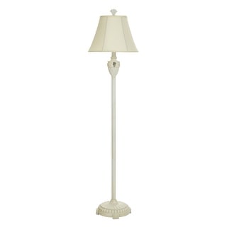 StyleCraft Cream Floor Lamp - Brussel Cream Round Bell Fabric Shade ...