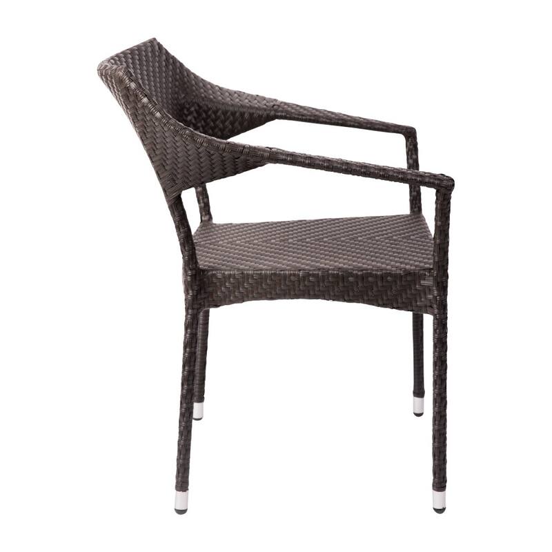 All Weather Commercial Grade PE Rattan Stacking Patio Chairs - 4 Pack