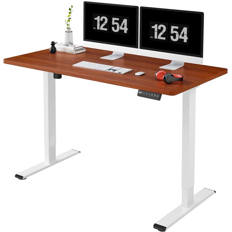 FLEXISPOT 55 x 28 Home Office Standing Desk Electric Height Adjustable Desk with LED Memory Control