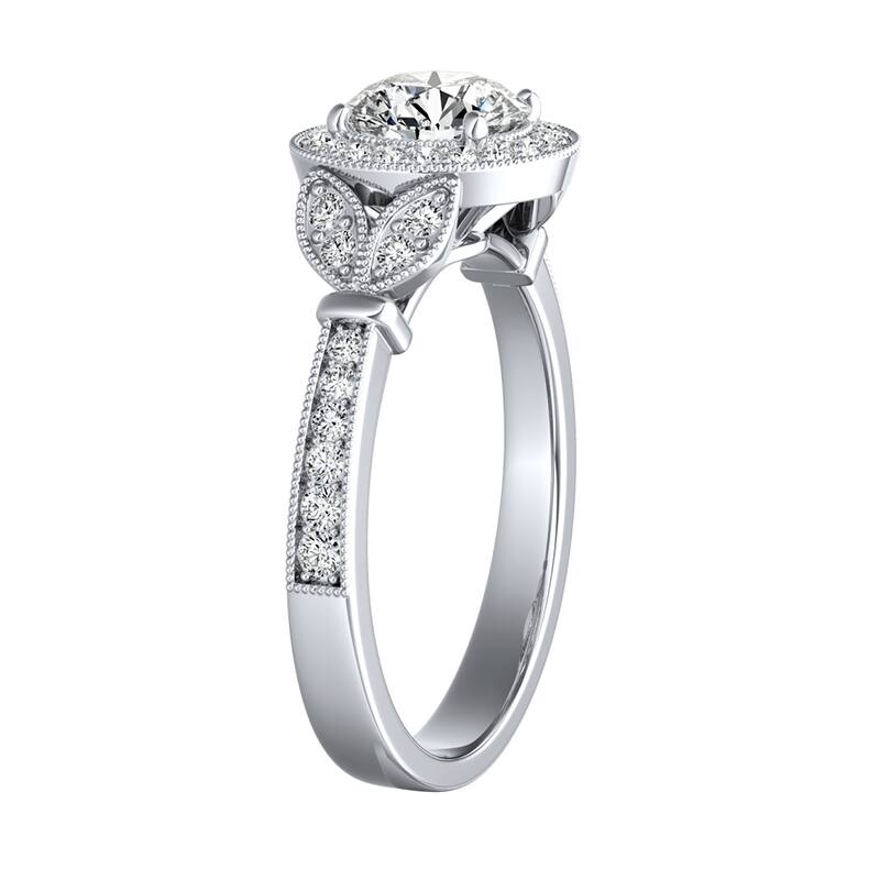 Auriya 14k Gold 1 1/4ctw Vintage Moissanite Engagement Ring