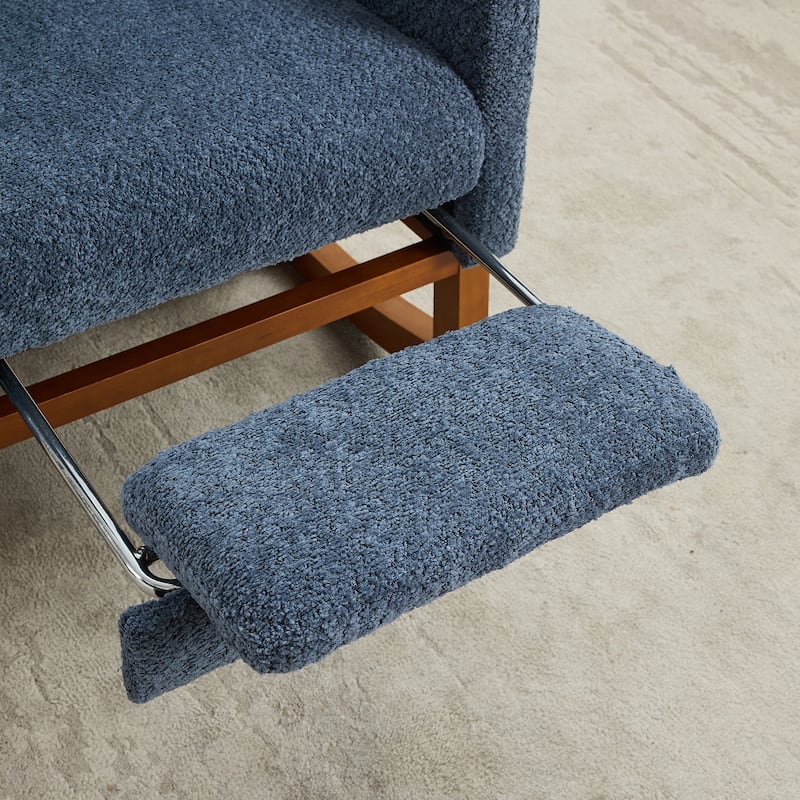 25.4" Boucle Rocking Chair with Footrest