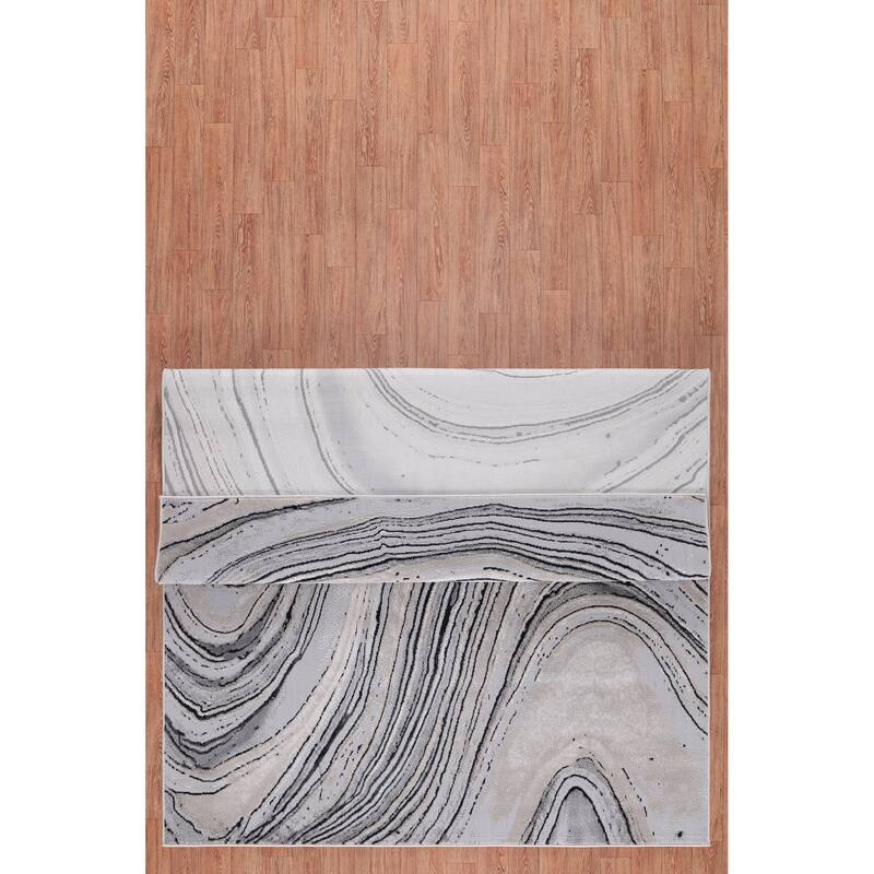 Nevada Collection Abstract Marble Area Rug