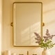 preview thumbnail 51 of 126, TEHOME Woodvale Rectangle Vertical Metal Wall Mirrors 30" x 20" - Brushed Gold