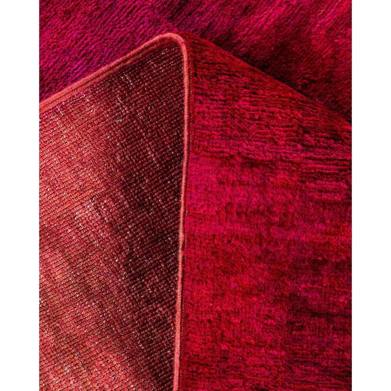 Overton Hand Knotted Wool Vintage Inspired Modern Contemporary Overdyed Red Runner Rug - 2' 8" x 15' 8"